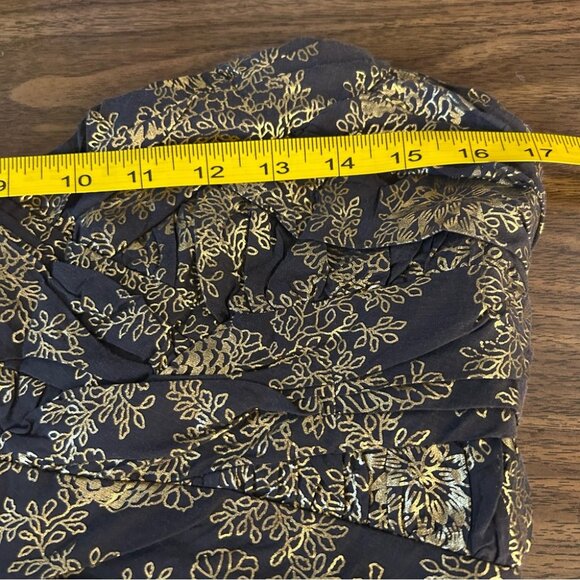 ❤️French Connection Womens Metallic Green Strapless Floral Dress Size 8 - Picture 6 of 10